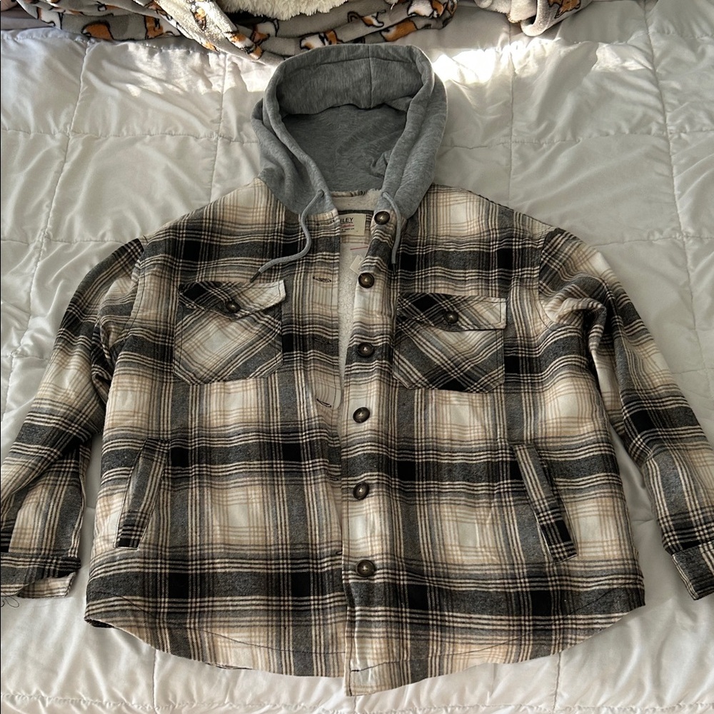 Ashley By 26 International Checkered Hooded Coat